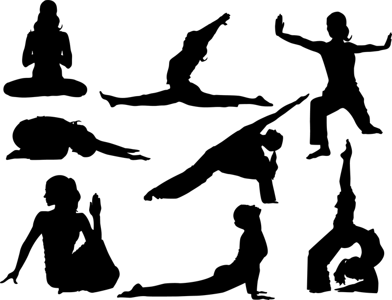 Posturas de yoga silhoutte vector
