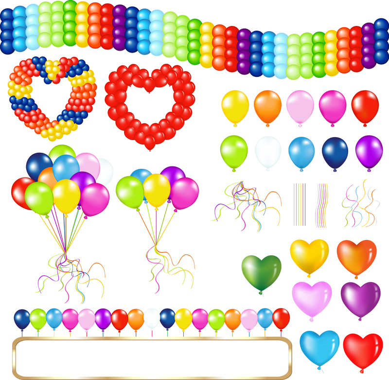 Hermosos globos de colores 05 Vector
