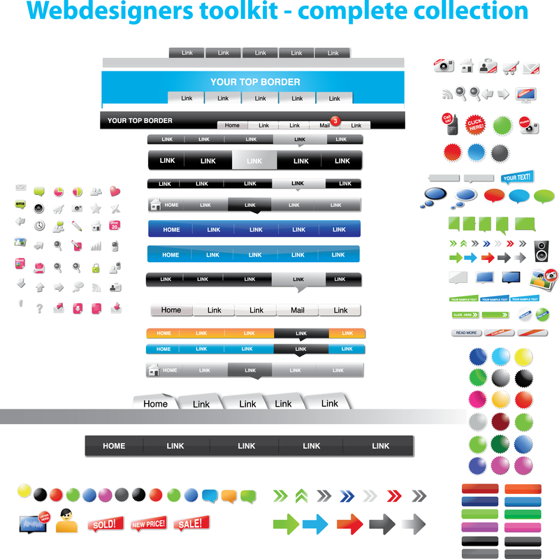 Vector de elementos de diseño web utilizado 2
