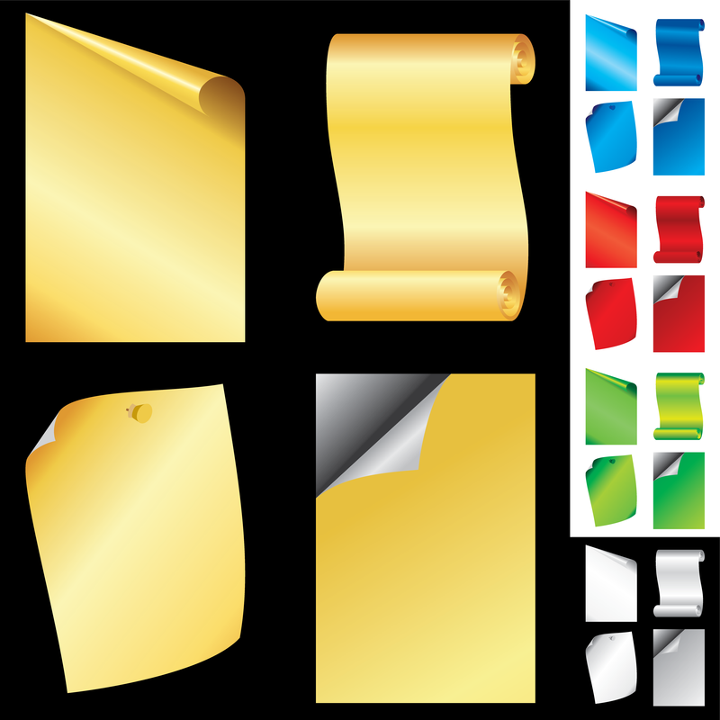 Vetor de ângulo de rolo de papel em branco