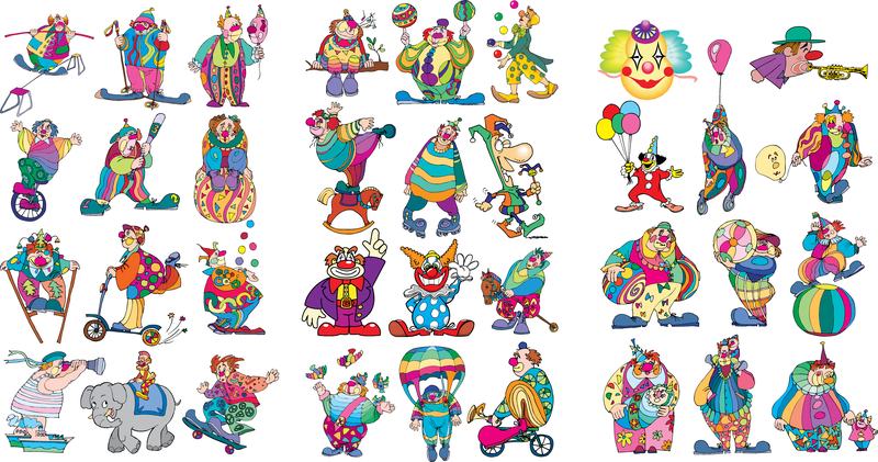 Clown Set Vector Clown Set Vector