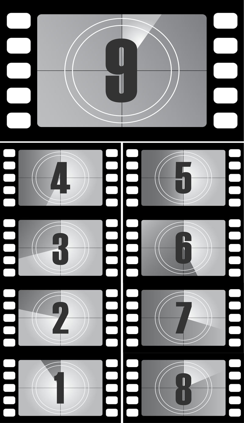 Digitale Countdown-Vektorfilmtitel