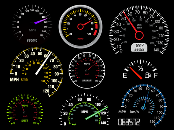 Vector de tabla de tasa de kilometraje del automóvil