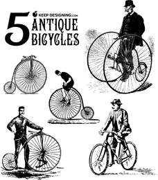 Antike Fahrrad-Vektorgrafiken