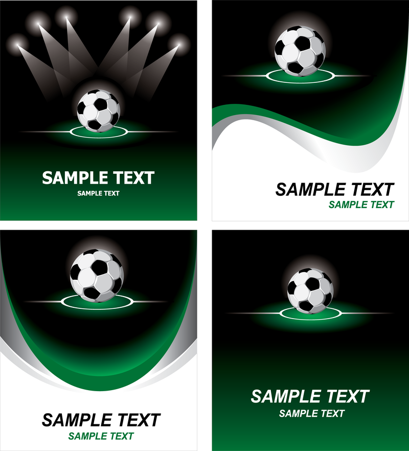 Conjunto de diseño de tarjeta de fútbol soccer
