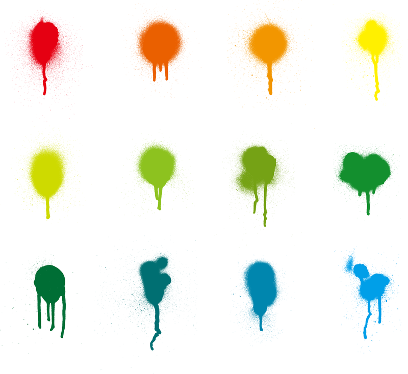 Conjunto de vectores de salpicaduras de pintura colorida