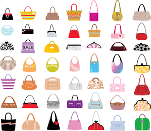 Vector conjunto de sacos de mulher