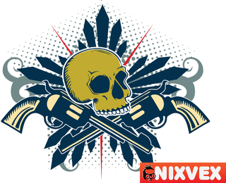 Cráneo Nixvex Con Armas Vector Libre