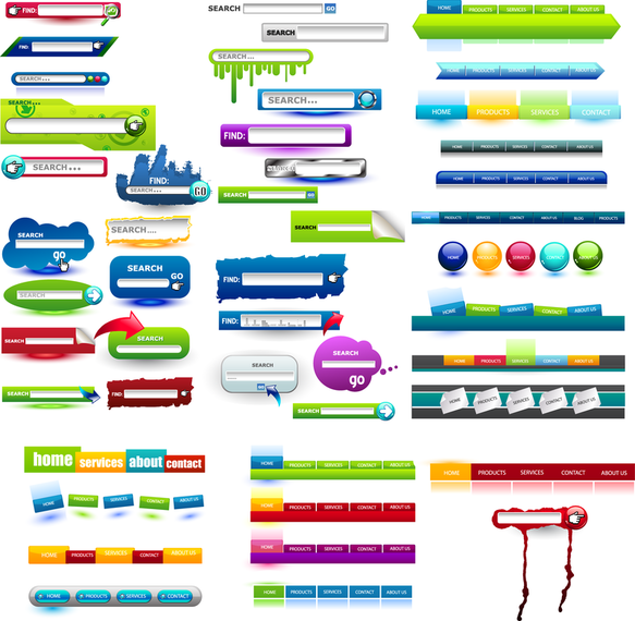 Web Navigation Button To Search Box Vector Web Navigation Button To Search Box Vector