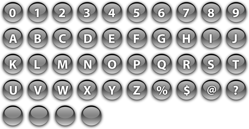 Alphanumeric buttons set - Vector download