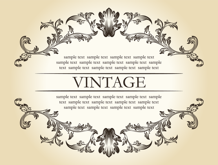 Vintage floral frame backdrop design - Vector download