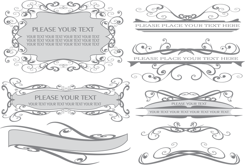 Frame ribbons design set Vector download