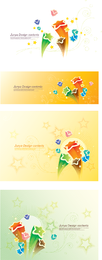 Threedimensional Vector Cute Stars
