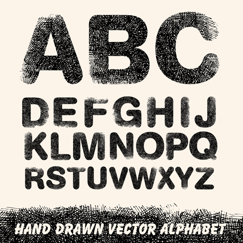 Handgezeichnete Linie Entwurf Buchstaben Vektor