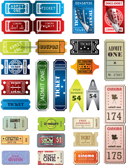 Tickets In Different Styles Vector Set Tickets In Different Styles Vector Set