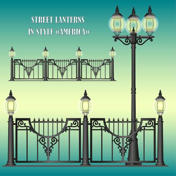 Europeanstyle Street Lamps Chandelier Lamp Vector - Vector download Europeanstyle Street Lamps Chandelier Lamp Vector - Vector download
