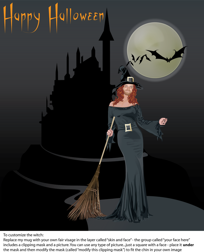 Pôster de bruxa de Halloween