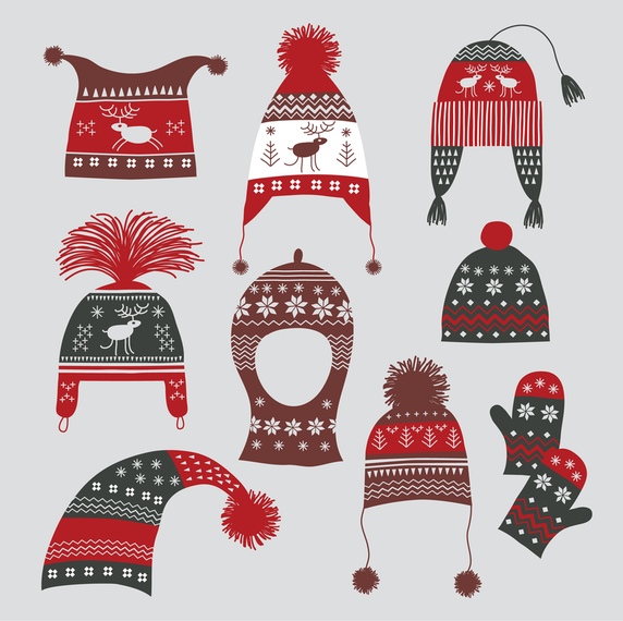 Winter Hats Gloves 02 Vector Winter Hats Gloves 02 Vector