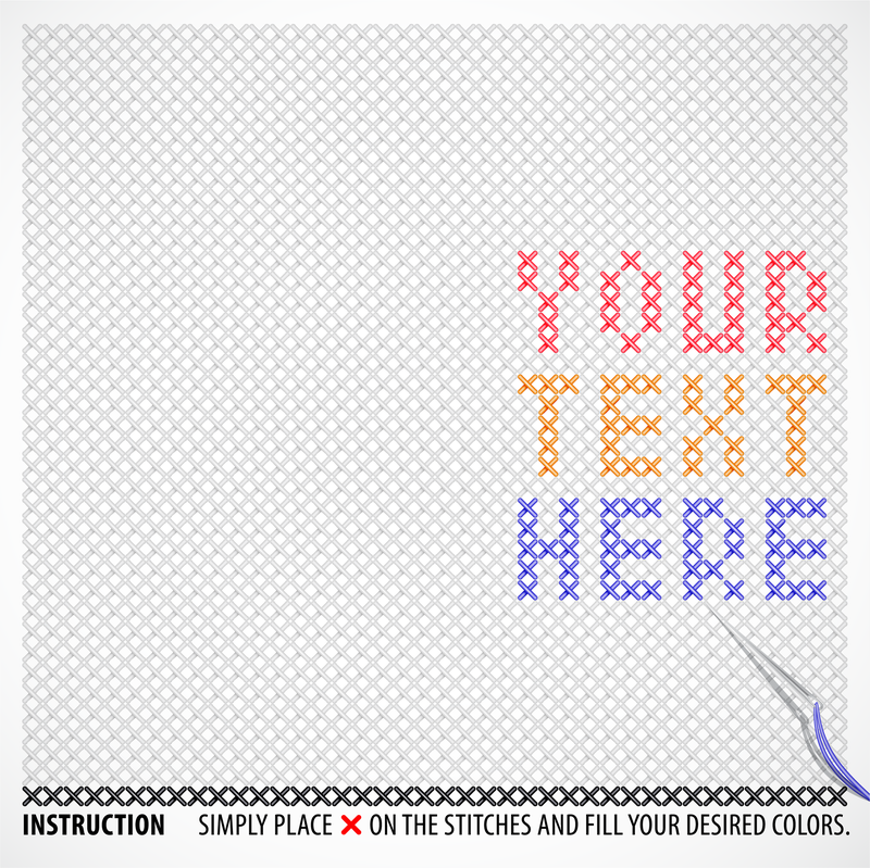 Cross Stitch Words Design Vector Download