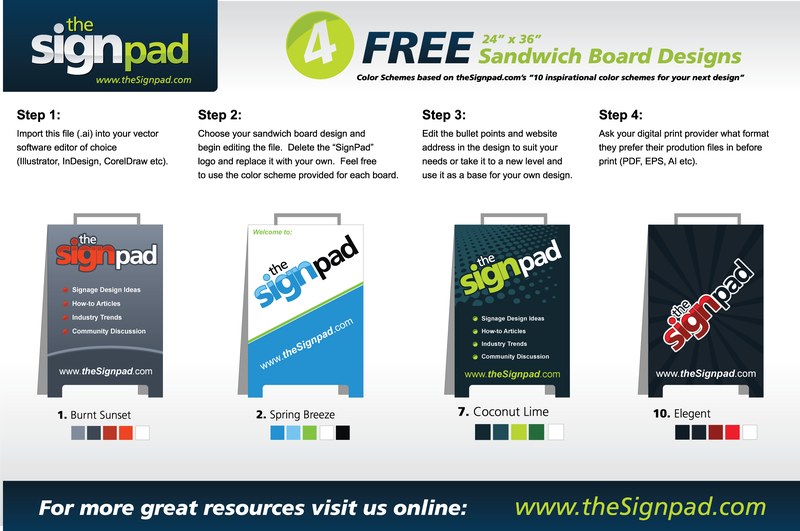 4 kostenlose Sandwich Board Design Vektoren