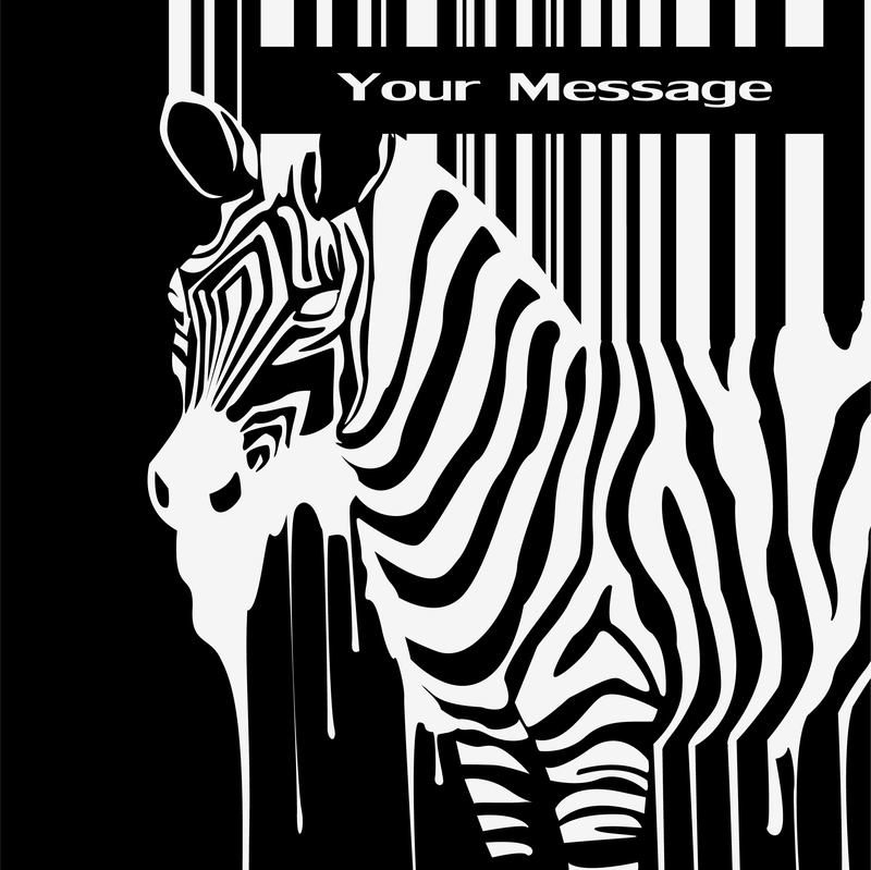 Vetor de zebra e código de barras