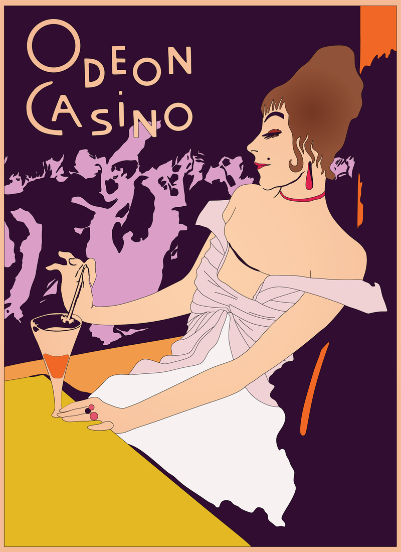 Vector de cartel de casino retro