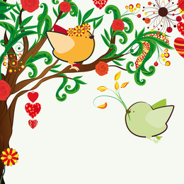 Handgezeichnete Illustration Love Birds 01 Vector