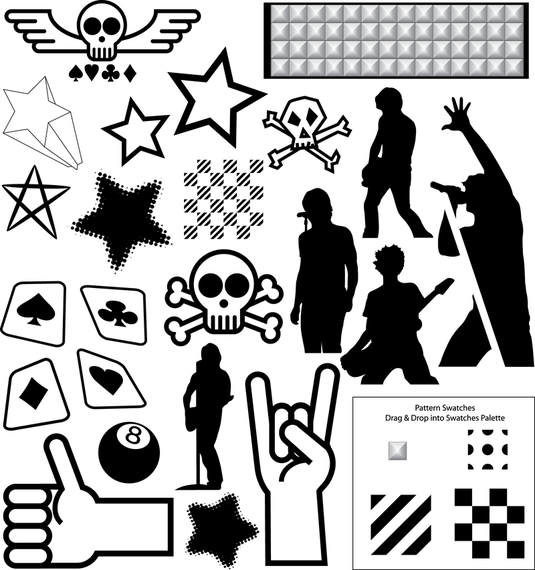Rock star silhouette set Rock star silhouette set