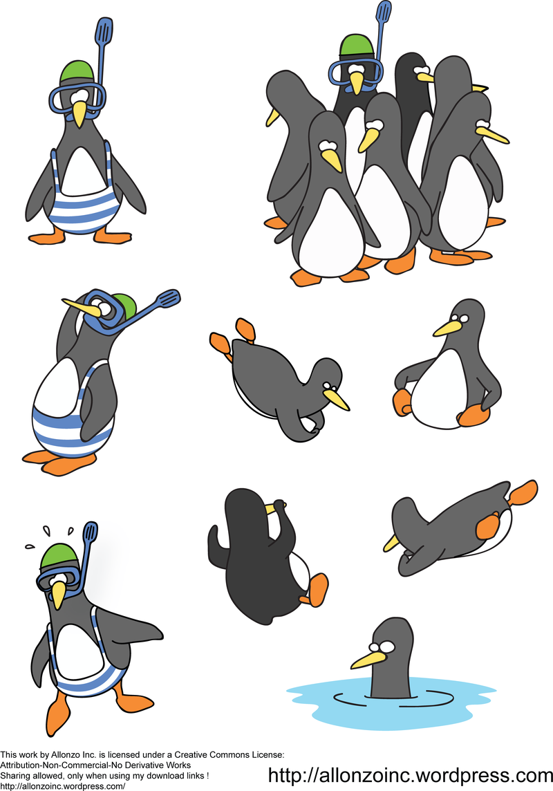 Conjunto de vector de pingüino divertido