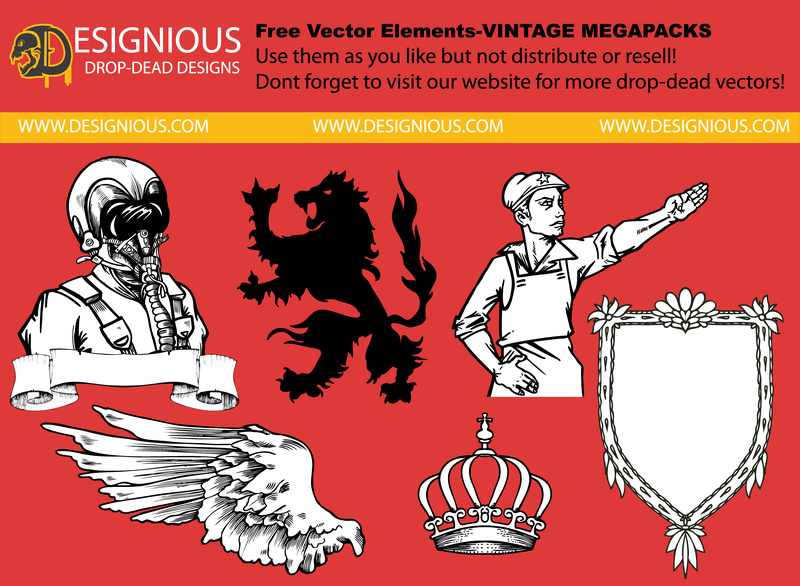 Conjunto de ilustración de insignia vintage