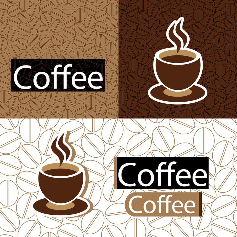 Ilustración de tazas de café con patrón
