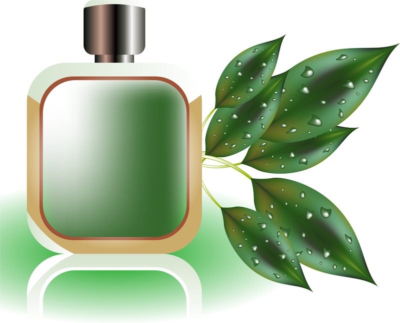 Botella de perfume verde 3D