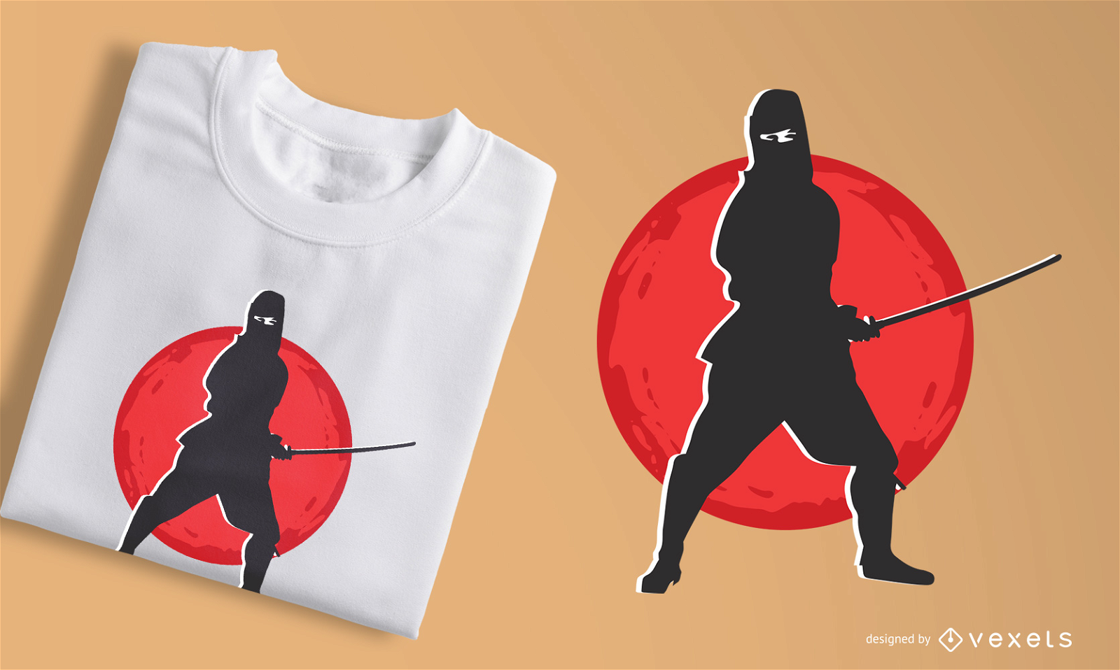 Design de camiseta da silhueta Ninja