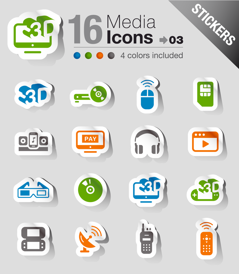 The Exquisite Electronic Products Stickers 03 Vector Vector Download