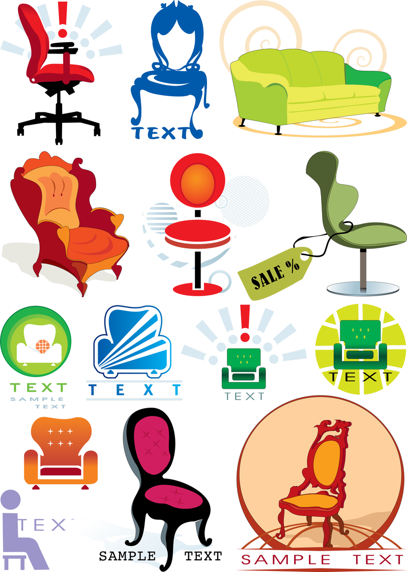 Silla temática de gráficos vectoriales