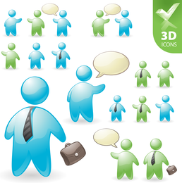 Roles de usuario y pentáculo 3d Vector