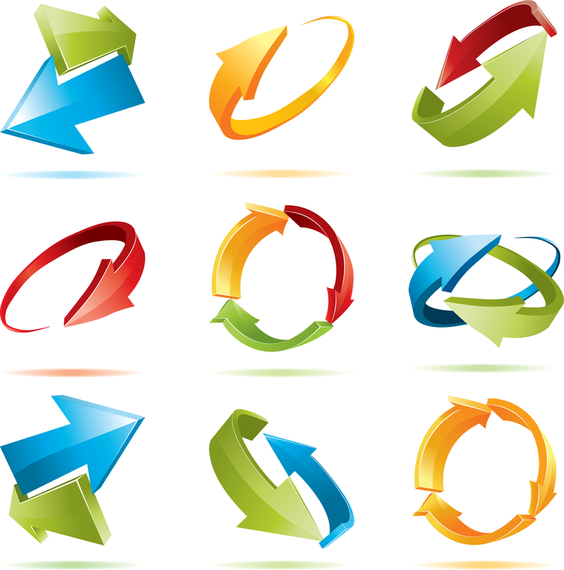 Threedimensional Effect Of Dynamic Arrow Vector - Vector download