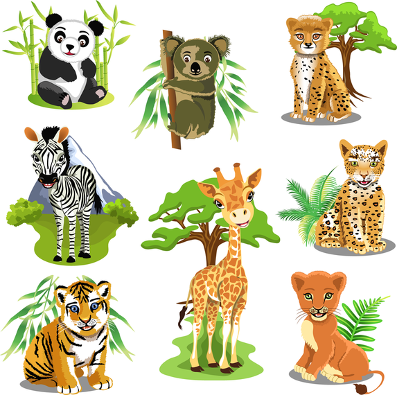Variety Of Animals Vector Variety Of Animals Vector