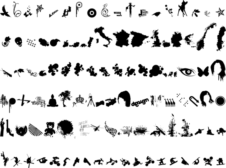 Sete Dos Oito Vários Arbitrários Elementos De Design Vector Sete Dos Oito Vários Arbitrários Elementos De Design Vector