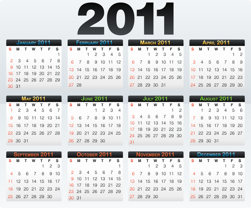 Lindo modelo de calendário 2011 vetor 4