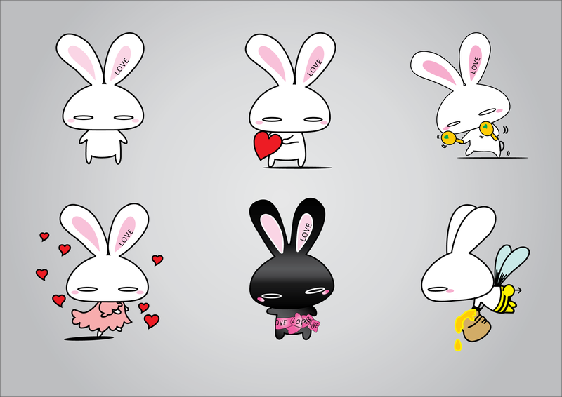 Ilustração vetorial de coelhos