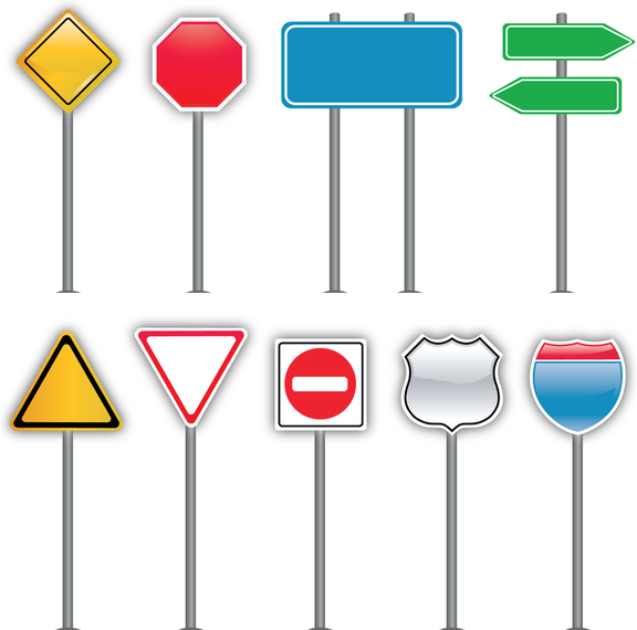 Set Of Road Signs Set Of Road Signs