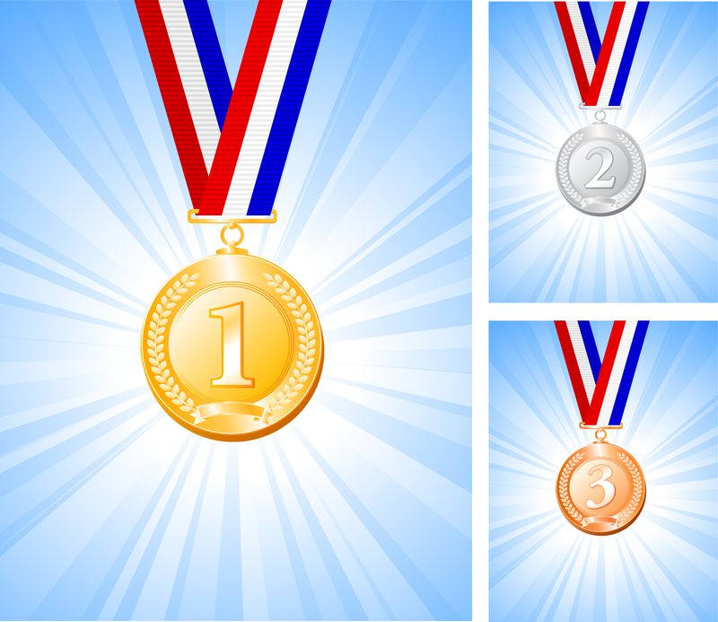 Conjunto de desenho de 3 medalhas