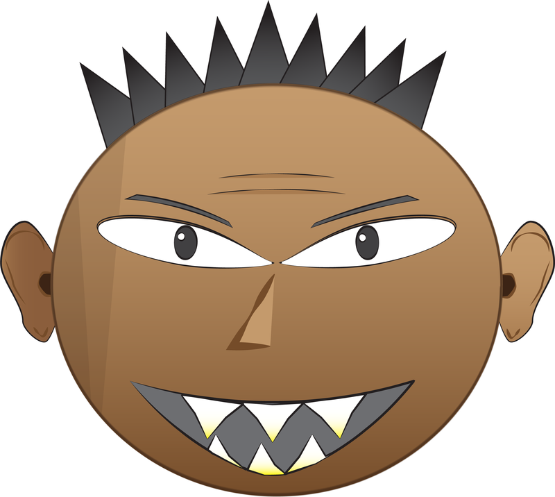Emo Punk Angry Face Vektoren