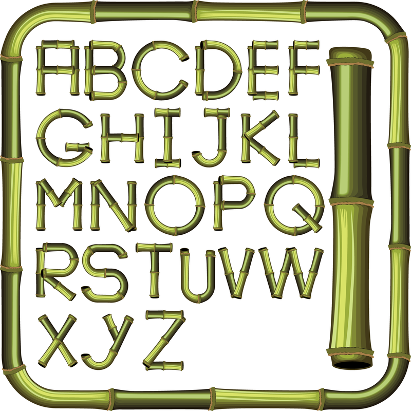 Bambus kreative Buchstaben 01 Vektor