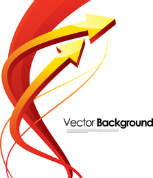 Vector de flecha roja tridimensional fresca