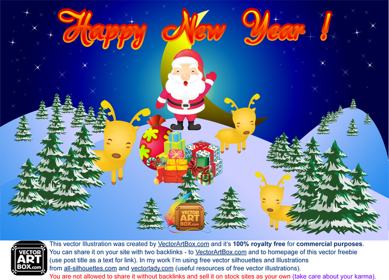 Vector New Year Card 3 - Vector download