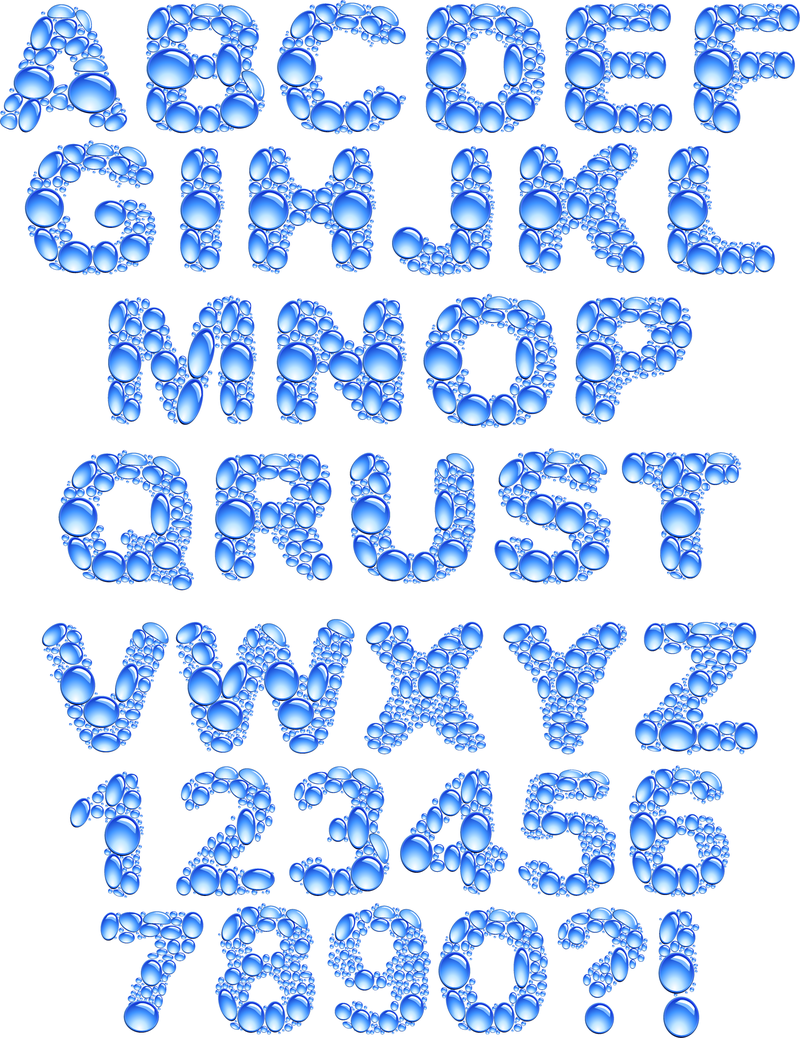 Vector de letras de gotas de agua cristalina