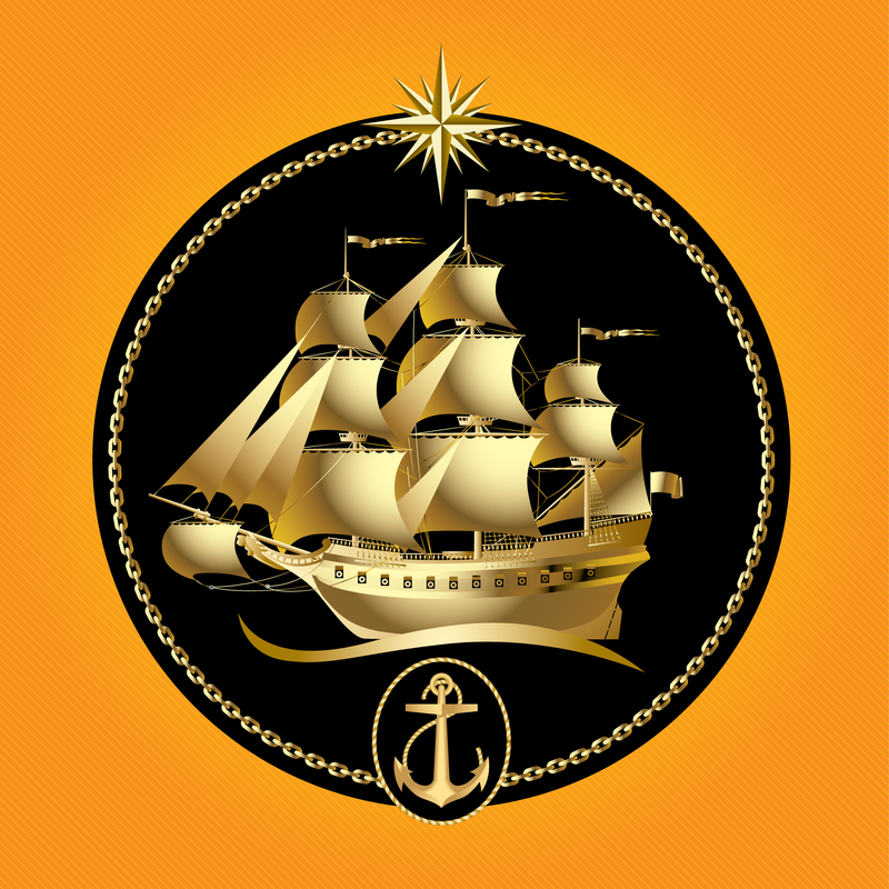 Gold Segelboot