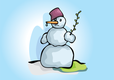 Ilustração de cena de inverno do boneco de neve